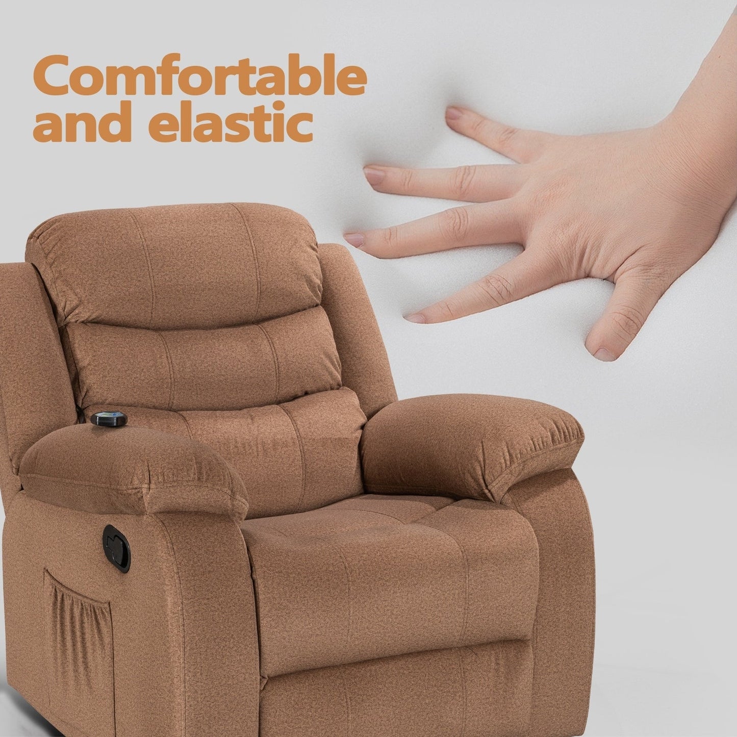 Fauteuil inclinable souple avec fonction massage et chauffage