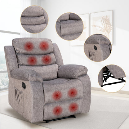 Fauteuil inclinable souple avec fonction massage et chauffage