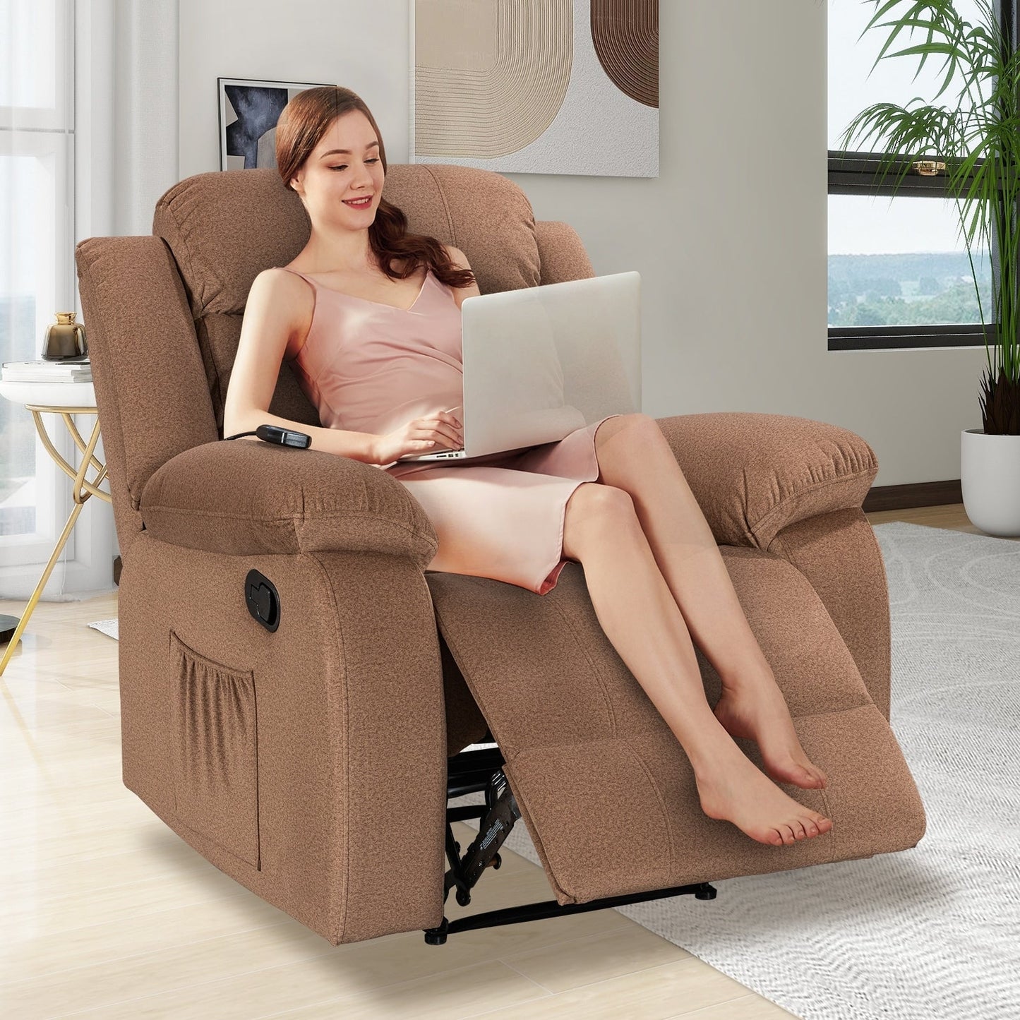 Fauteuil inclinable souple avec fonction massage et chauffage