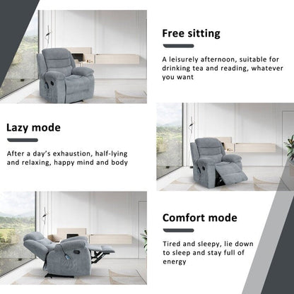 Fauteuil inclinable souple avec fonction massage et chauffage