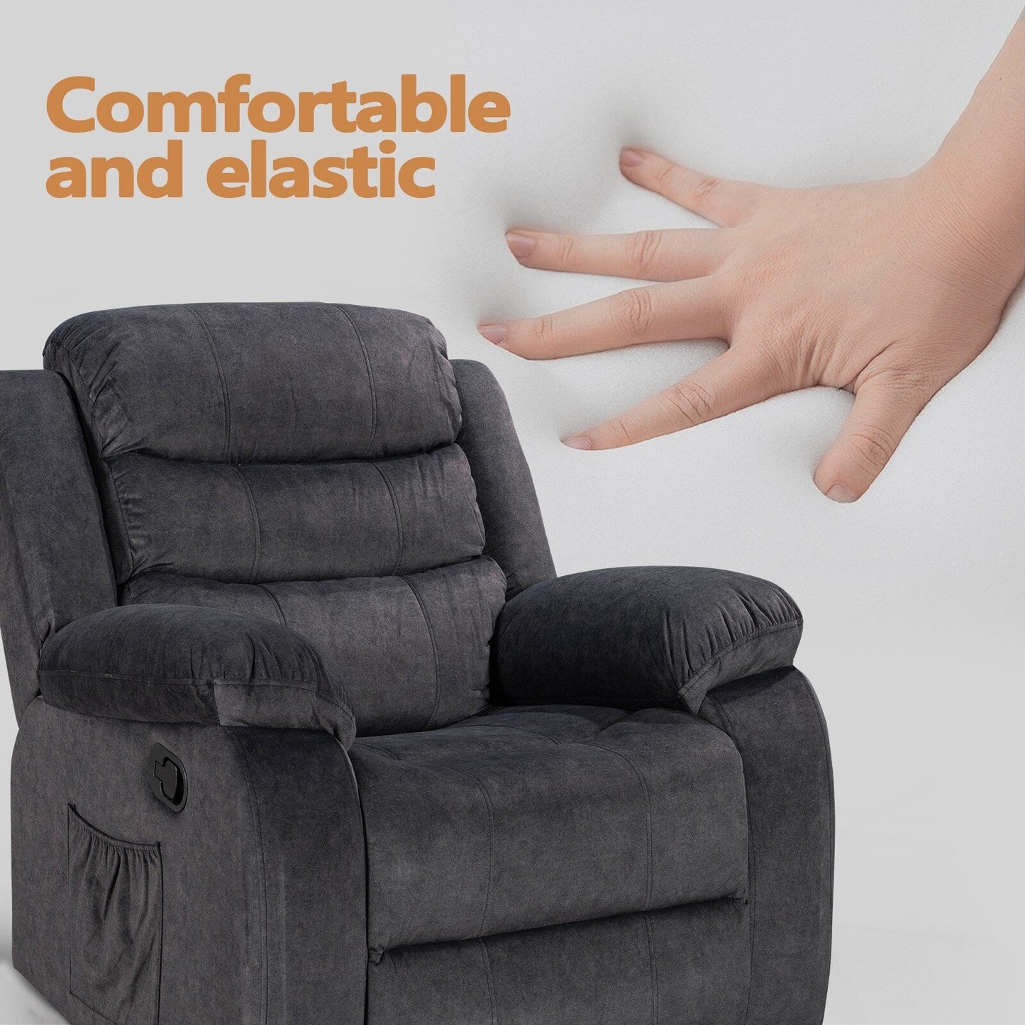 Fauteuil inclinable souple avec fonction massage et chauffage