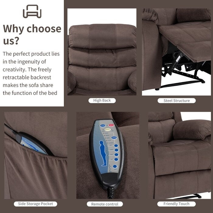 Fauteuil inclinable souple avec fonction massage et chauffage