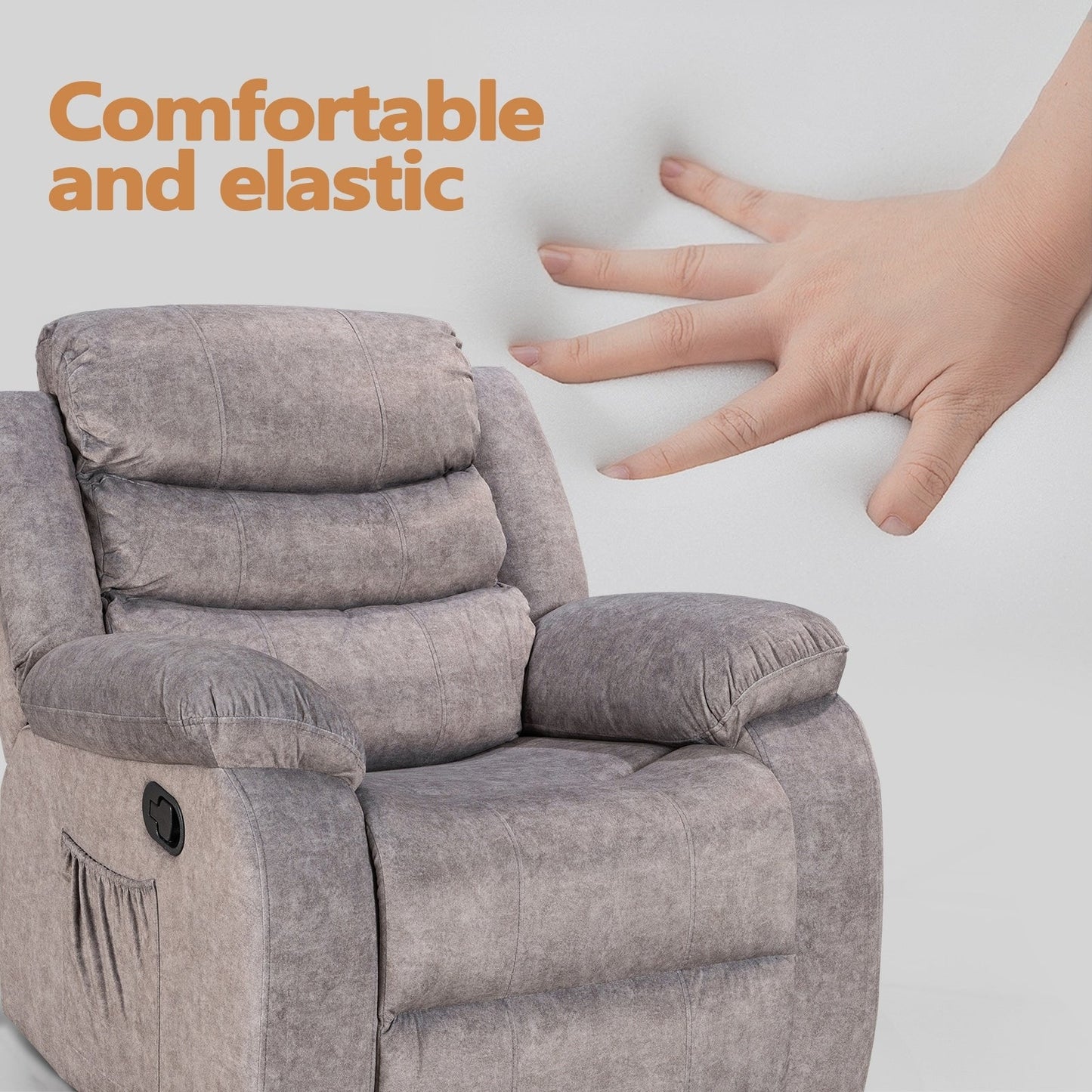 Fauteuil inclinable souple avec fonction massage et chauffage
