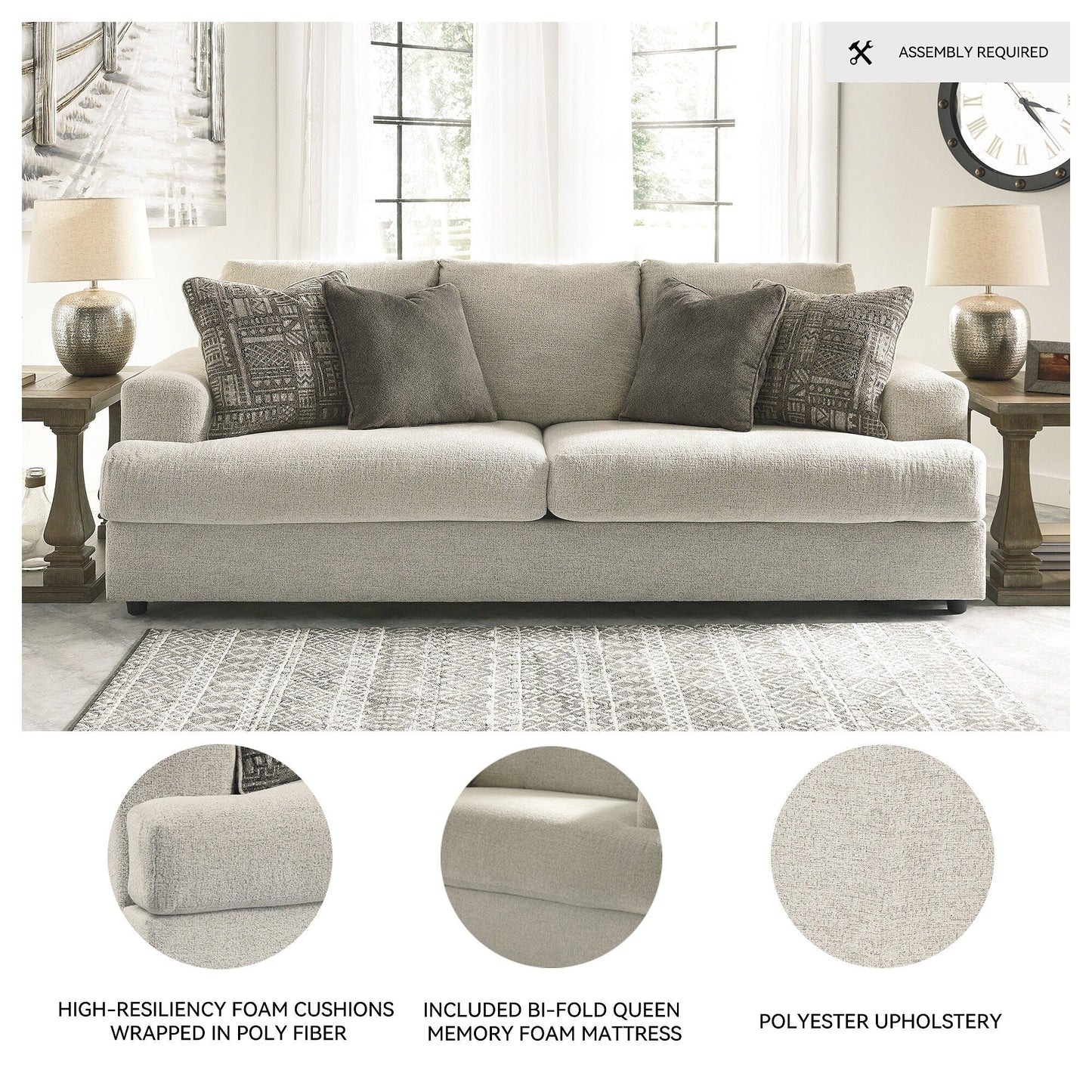 Canapé-lit queen Soletren - Pierre