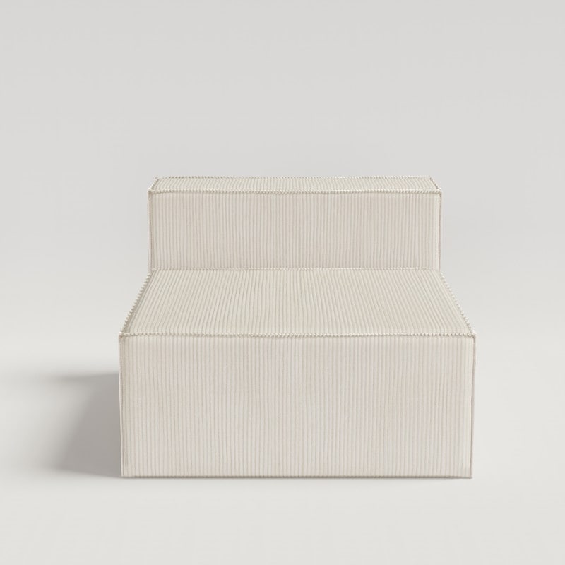 Canapé à compression en velours côtelé sans accoudoirs avec dossier solide