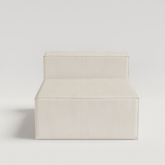 Canapé à compression en velours côtelé sans accoudoirs avec dossier solide