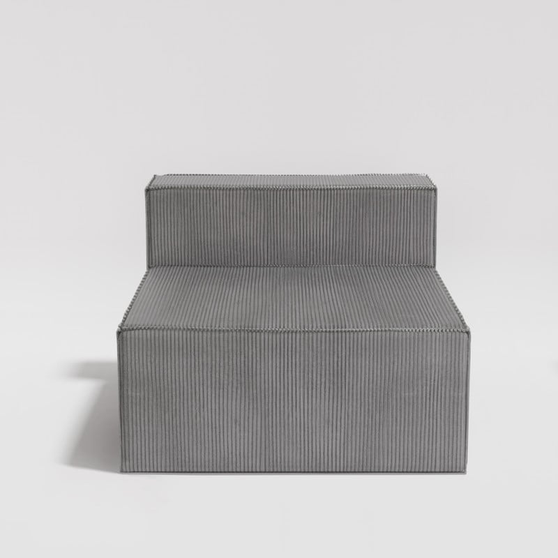 Canapé à compression en velours côtelé sans accoudoirs avec dossier solide