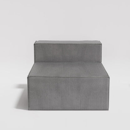 Canapé à compression en velours côtelé sans accoudoirs avec dossier solide