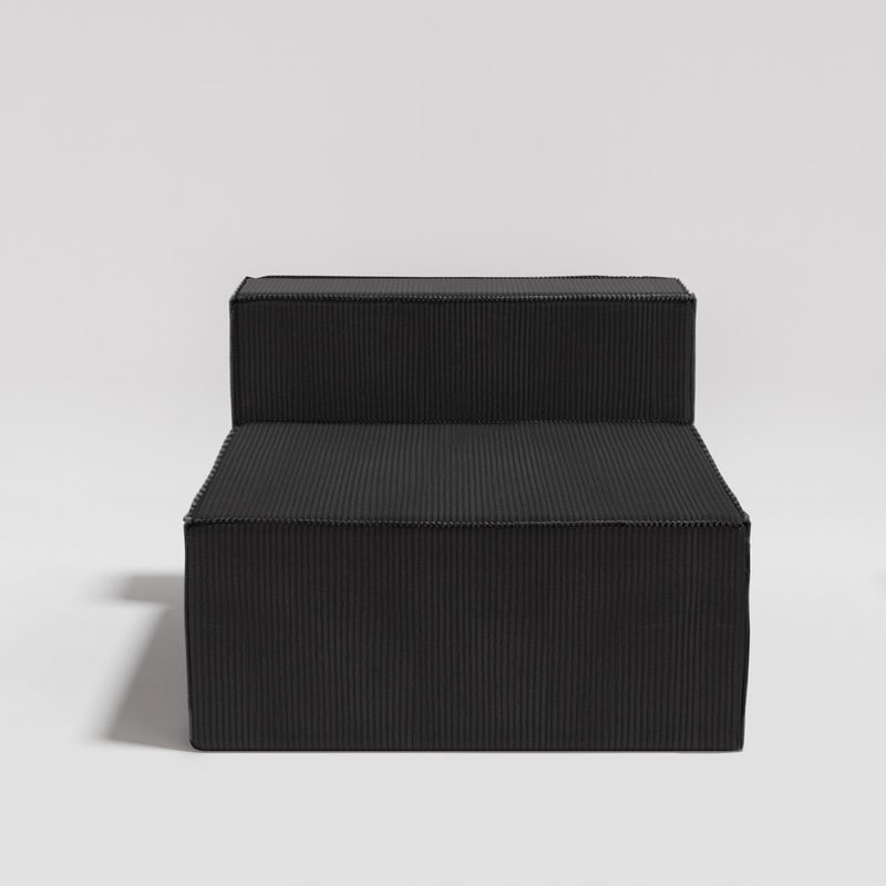 Canapé à compression en velours côtelé sans accoudoirs avec dossier solide