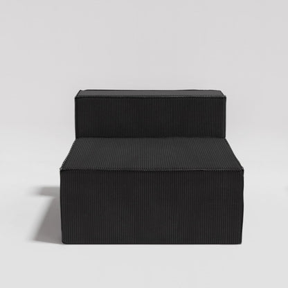 Canapé à compression en velours côtelé sans accoudoirs avec dossier solide