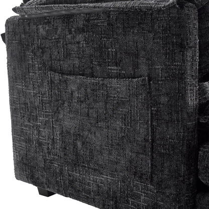 Construction solide, la structure globale du canapé est stable, deux repose-pieds et un canapé deux places avec poches latérales