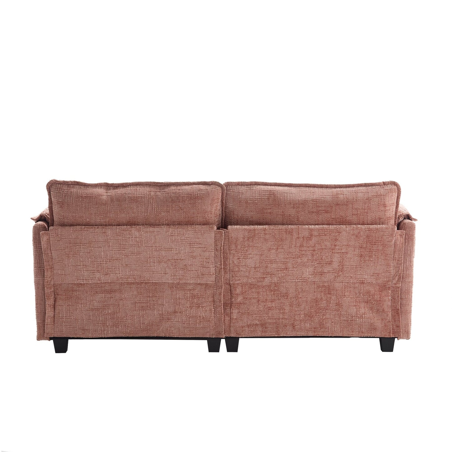 Construction solide, la structure globale du canapé est stable, deux repose-pieds et un canapé deux places avec poches latérales