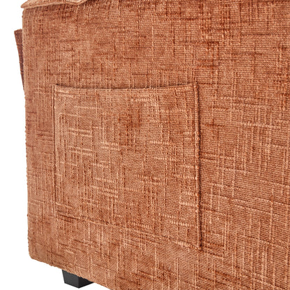 Construction solide, la structure globale du canapé est stable, deux repose-pieds et un canapé deux places avec poches latérales