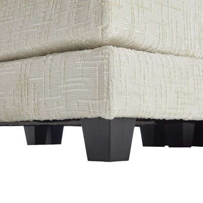 Construction solide, la structure globale du canapé est stable, deux repose-pieds et un canapé deux places avec poches latérales