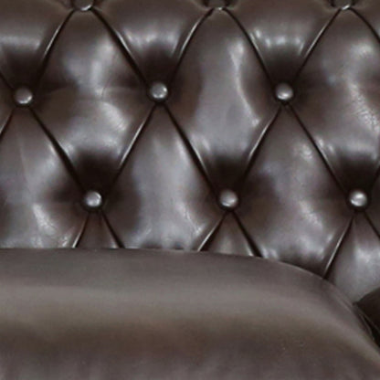 Canapé Chesterfield Somerville en similicuir capitonné avec accoudoirs en volutes par Christopher Knight Home