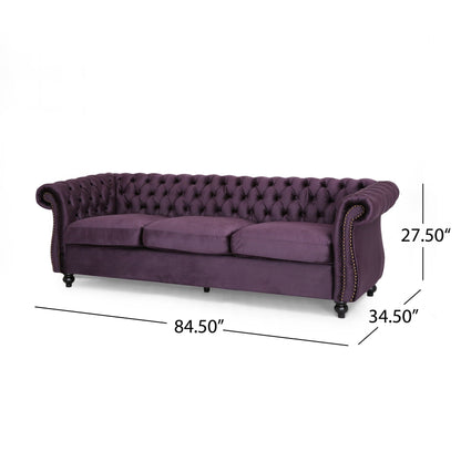 Canapé capitonné en velours Somerville Chesterfield par Christopher Knight Home