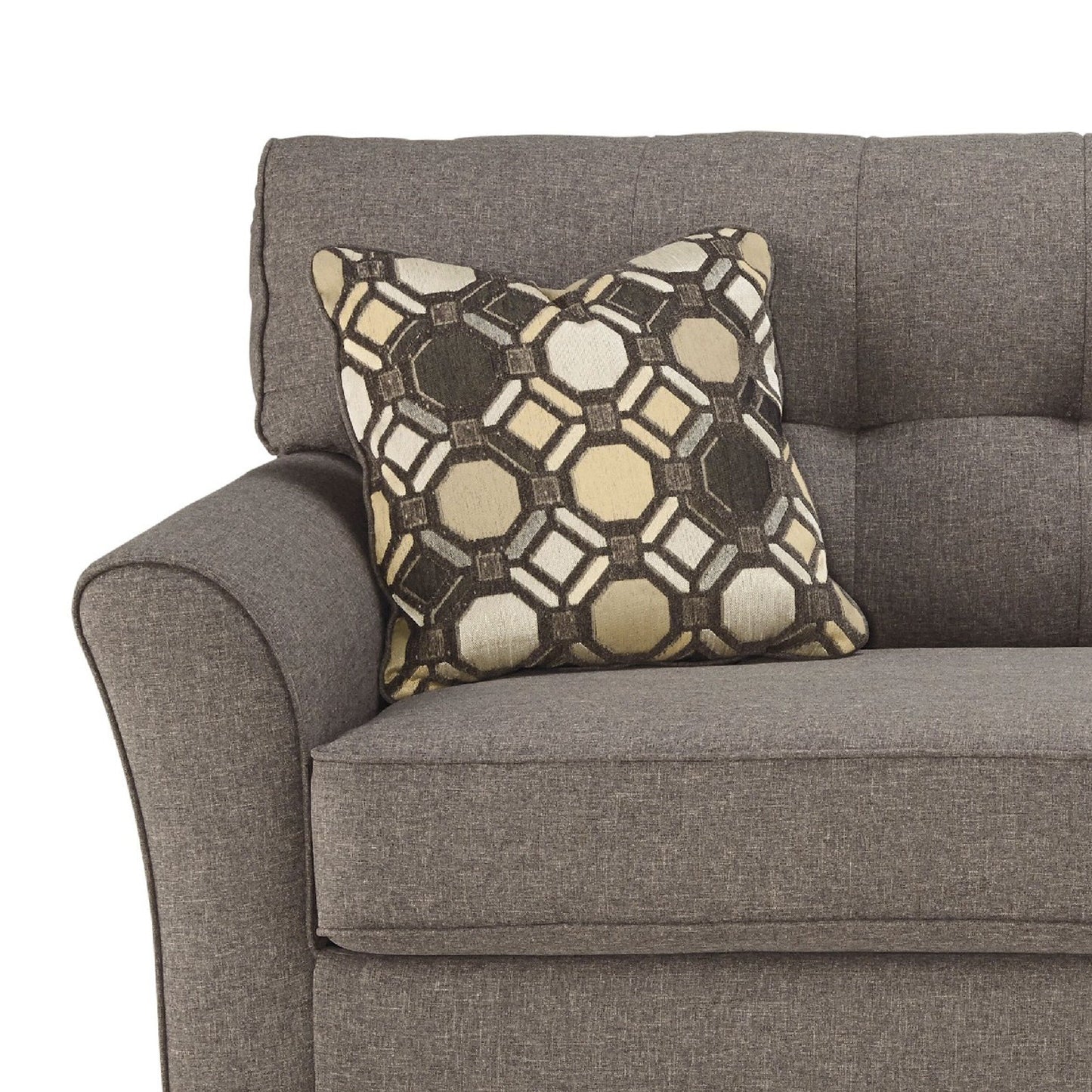 Canapé-lit double Sona, polyester gris ardoise, 2 oreillers, 200 cm