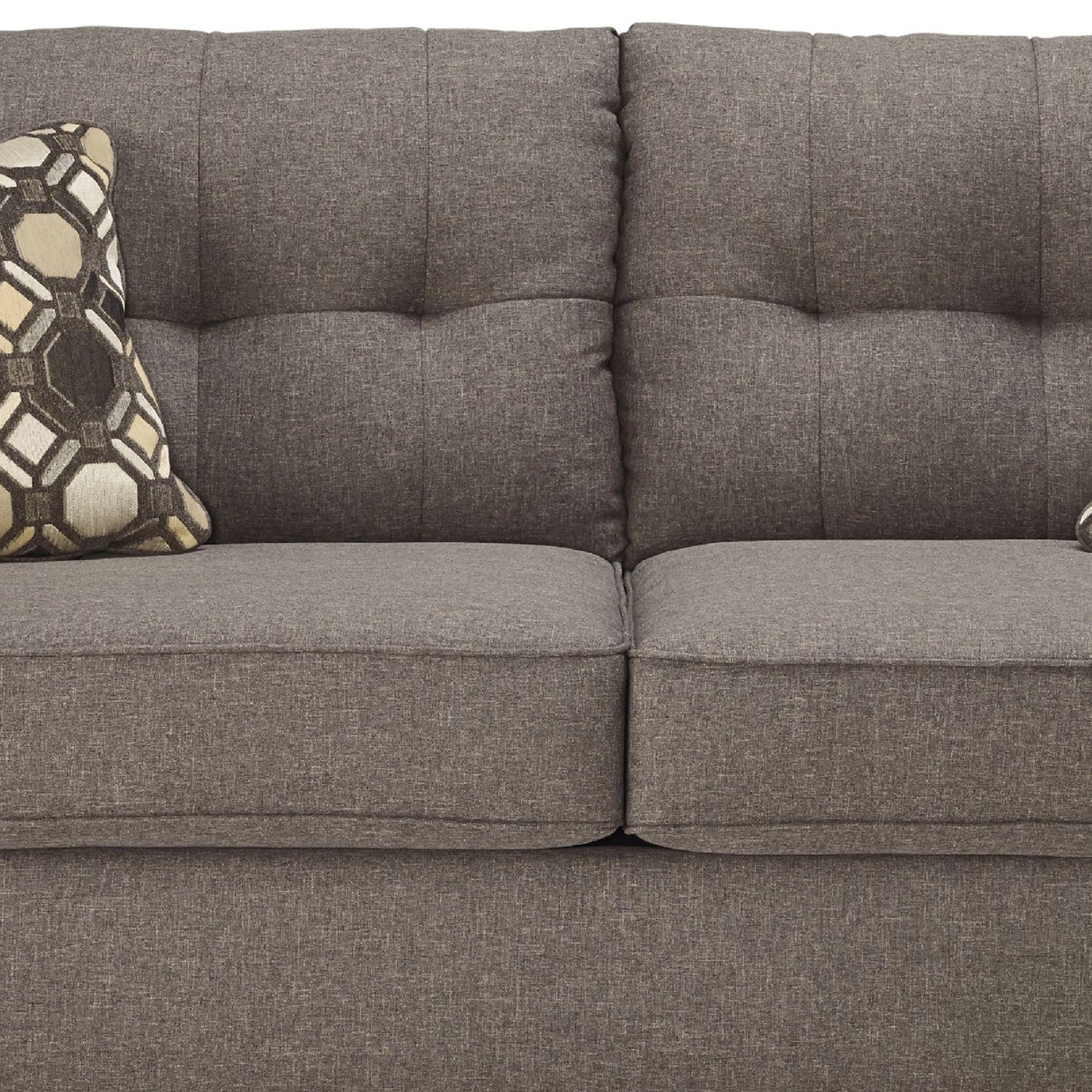 Canapé-lit double Sona, polyester gris ardoise, 2 oreillers, 200 cm