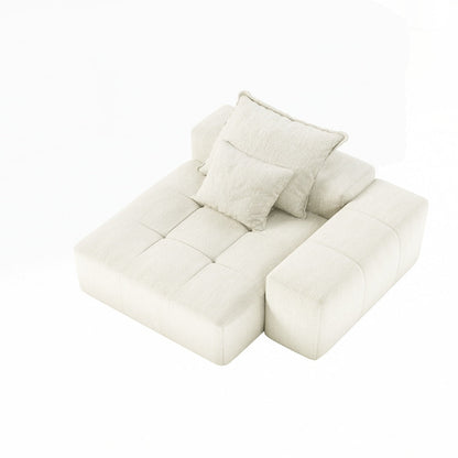Canapé moelleux en tissu chenille scintillant avec 2 oreillers