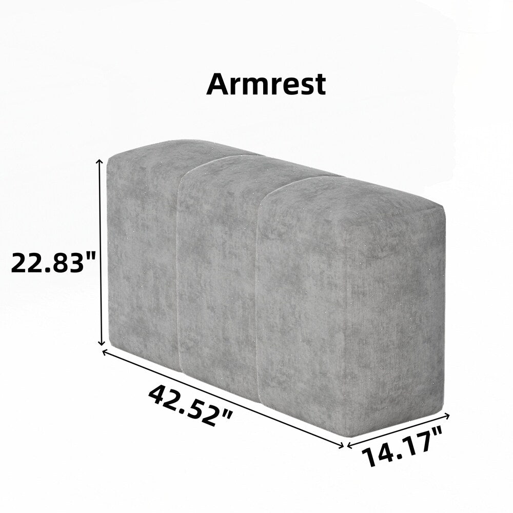 Canapé moelleux en tissu chenille scintillant avec 2 oreillers