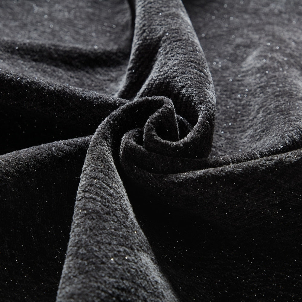 Canapé moelleux en tissu chenille scintillant avec 2 oreillers