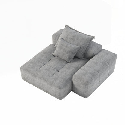 Canapé moelleux en tissu chenille scintillant avec 2 oreillers