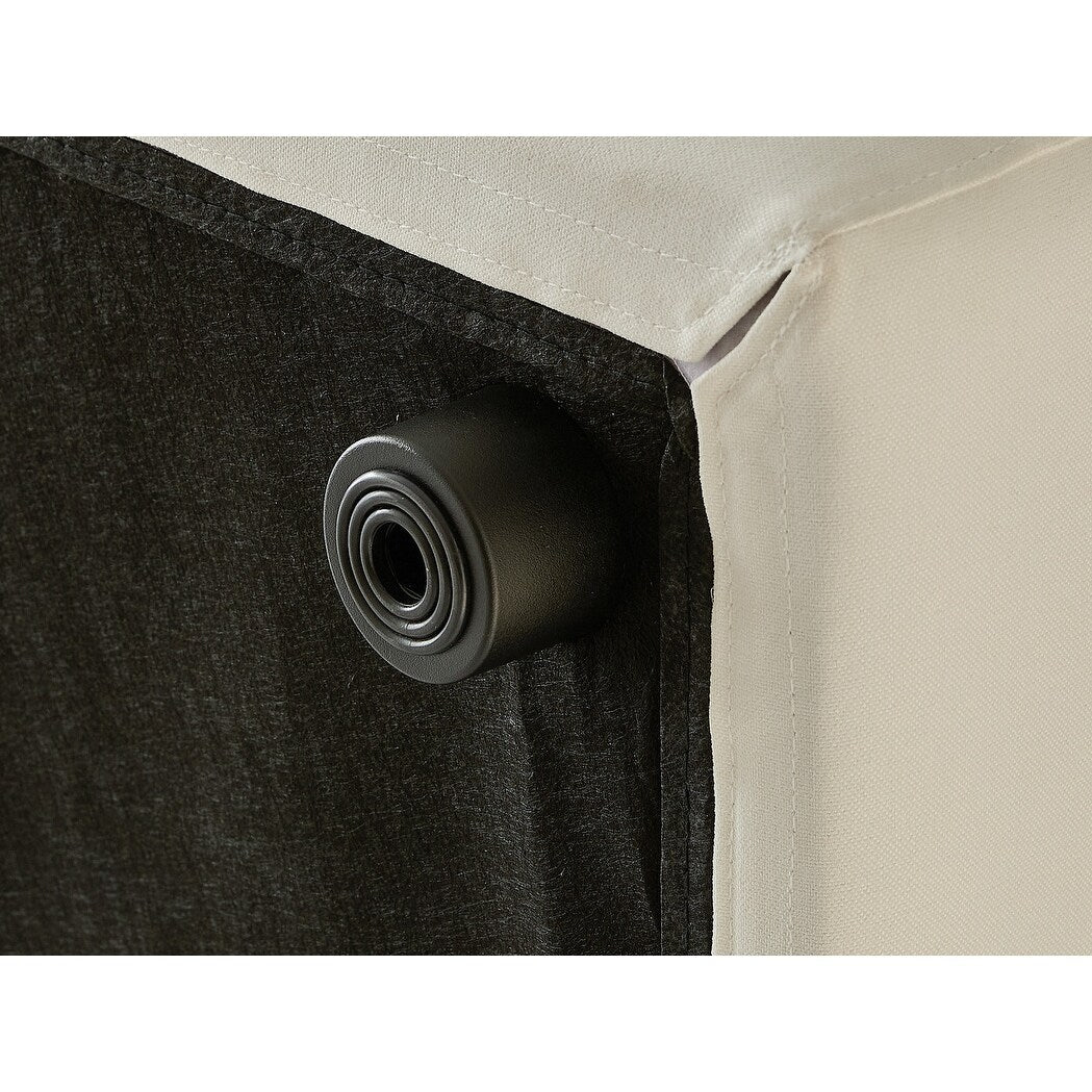 Canapé d'angle rectangulaire en lin à accoudoirs carrés, blanc perle