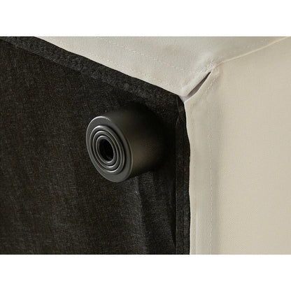 Canapé d'angle rectangulaire en lin à accoudoirs carrés, blanc perle