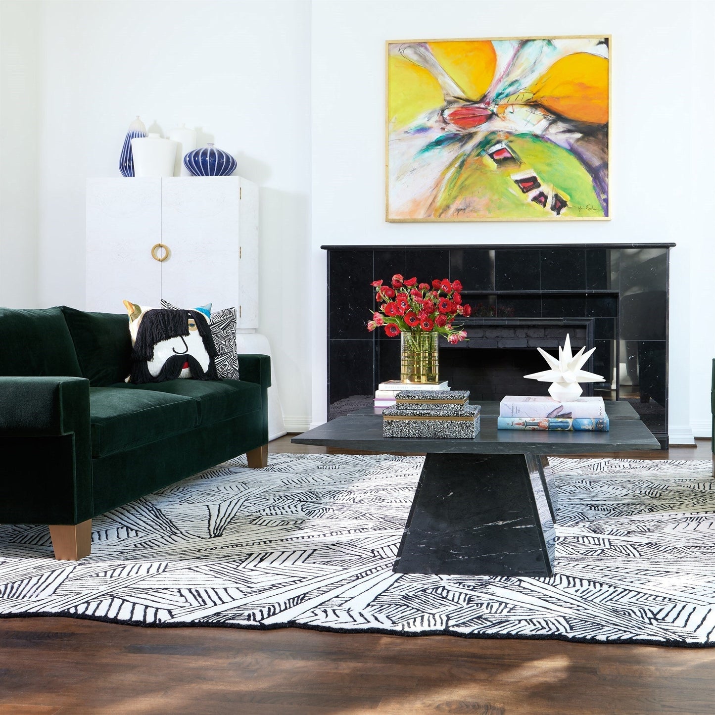 Canapé à accoudoirs carrés