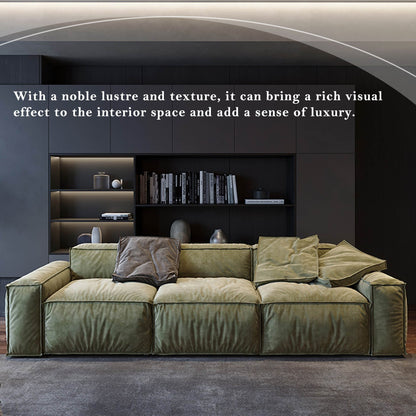 Canapé carré Masha en velours de 110 pouces, quatre places, pour le salon, canapé-lit