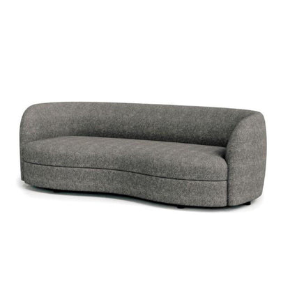 Canapé Srey, 84 pouces, boucle gris anthracite, forme de rein incurvée et lisse
