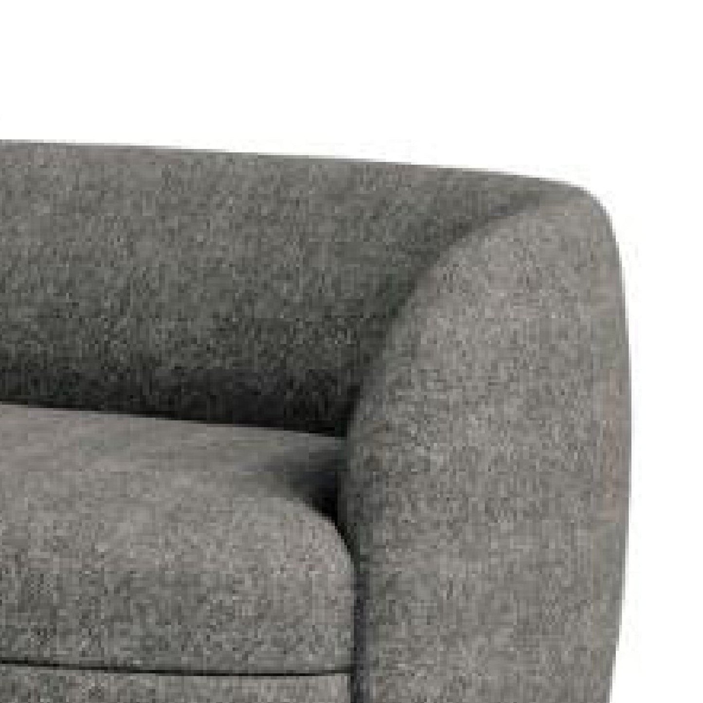 Canapé Srey, 84 pouces, boucle gris anthracite, forme de rein incurvée et lisse