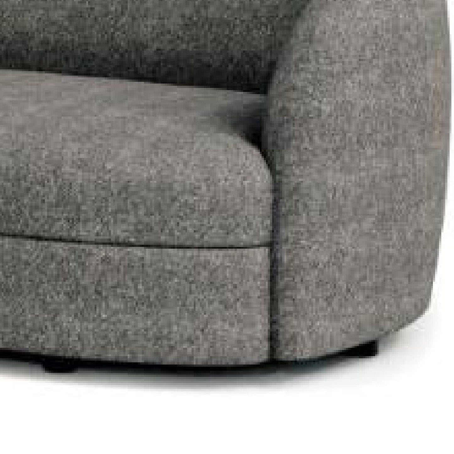 Canapé Srey, 84 pouces, boucle gris anthracite, forme de rein incurvée et lisse