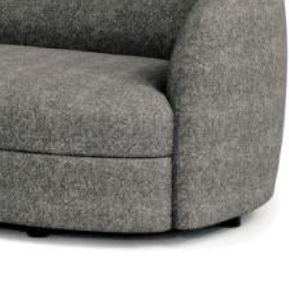 Canapé Srey, 84 pouces, boucle gris anthracite, forme de rein incurvée et lisse