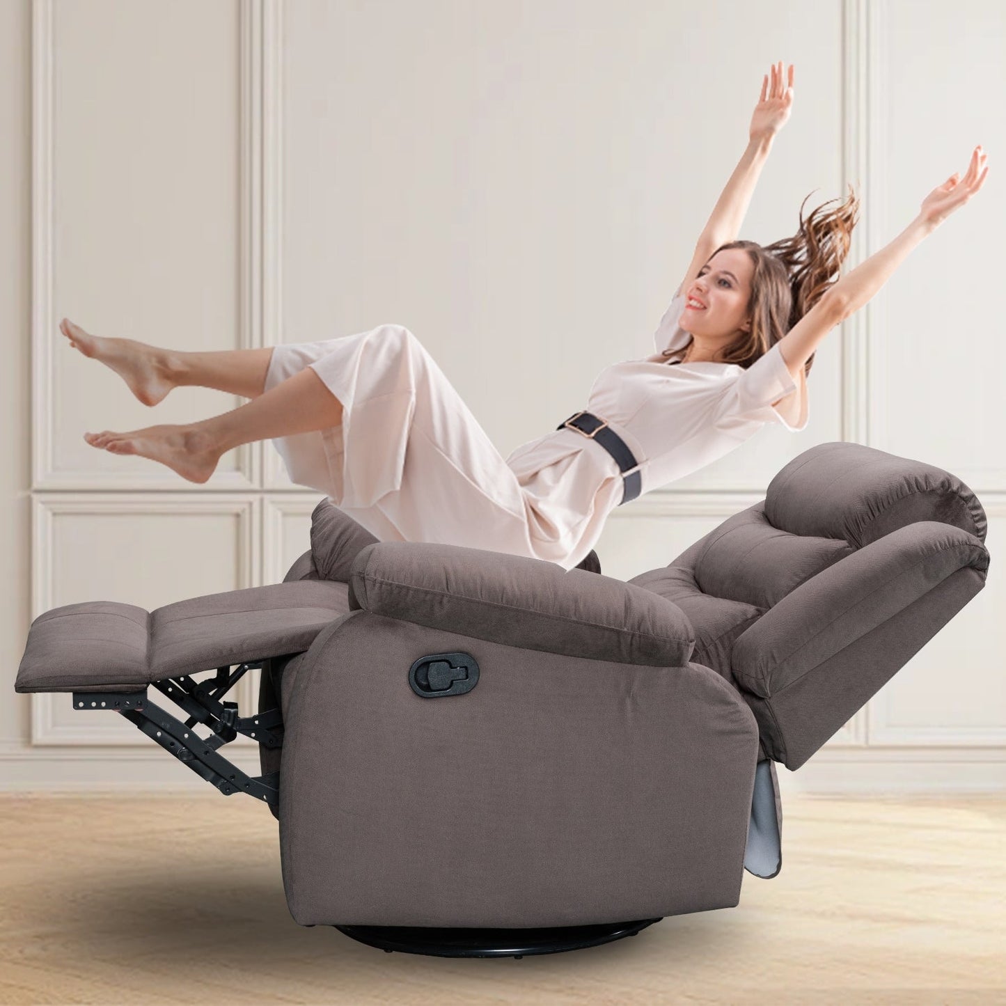 Fauteuil inclinable standard avec fonction bascule et pivot pour salon