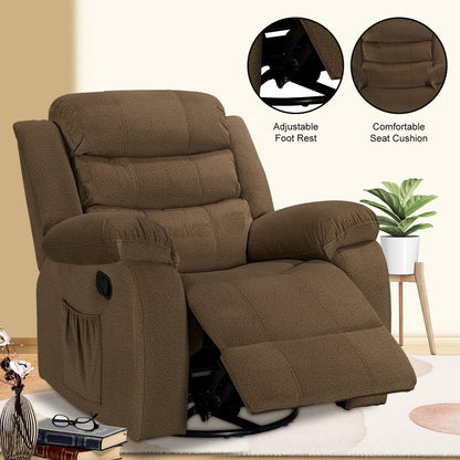 Fauteuil inclinable standard avec fonction bascule et pivot pour salon