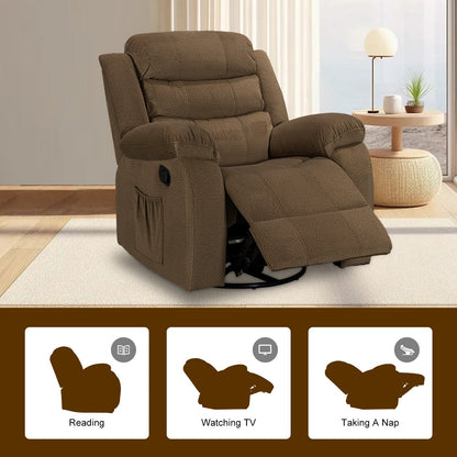 Fauteuil inclinable standard avec fonction bascule et pivot pour salon