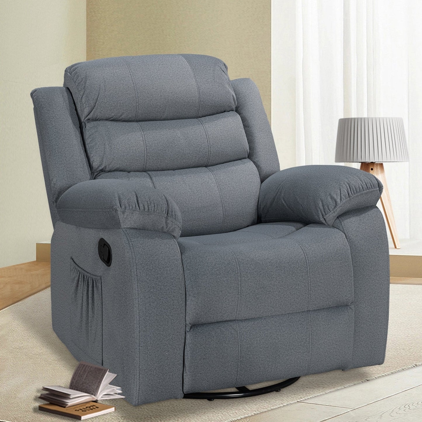 Fauteuil inclinable standard avec fonction bascule et pivot pour salon