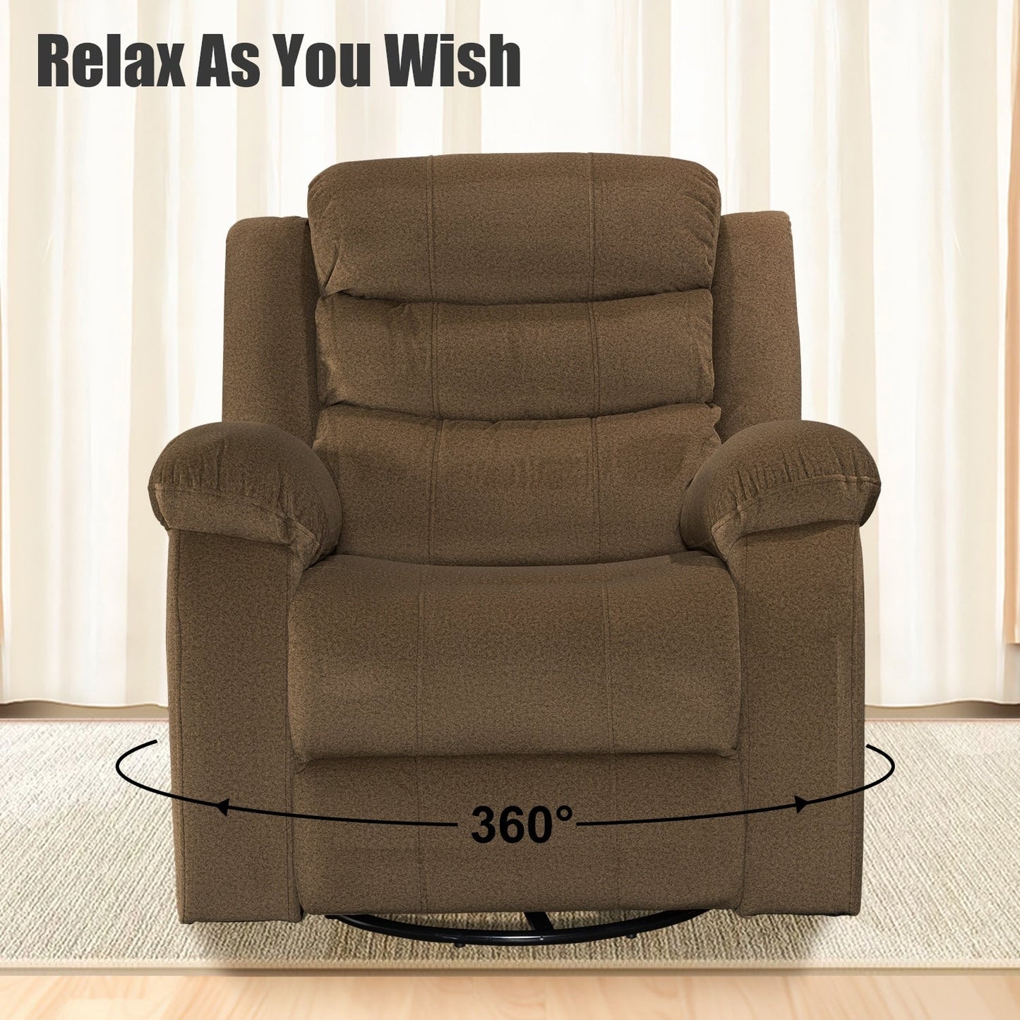 Fauteuil inclinable standard avec fonction bascule et pivot pour salon