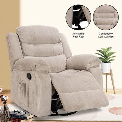 Fauteuil inclinable standard avec fonction bascule et pivot pour salon
