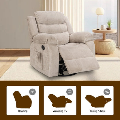 Fauteuil inclinable standard avec fonction bascule et pivot pour salon