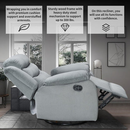 Fauteuil inclinable standard avec fonction bascule et pivot pour salon