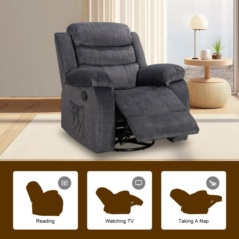 Fauteuil inclinable standard avec fonction bascule et pivot pour salon