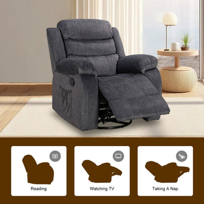 Fauteuil inclinable standard avec fonction bascule et pivot pour salon
