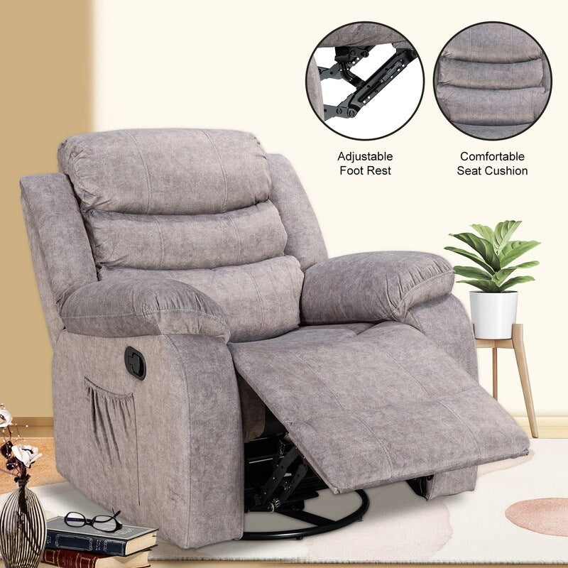 Fauteuil inclinable standard avec fonction bascule et pivot pour salon