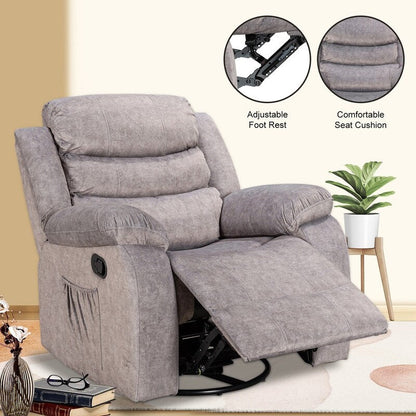 Fauteuil inclinable standard avec fonction bascule et pivot pour salon