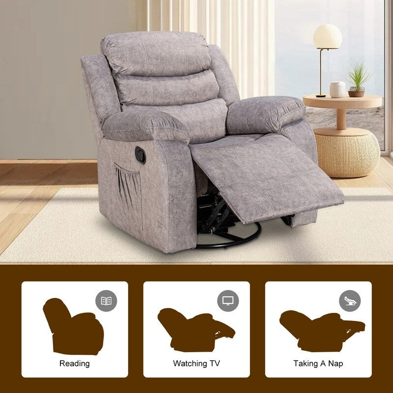 Fauteuil inclinable standard avec fonction bascule et pivot pour salon