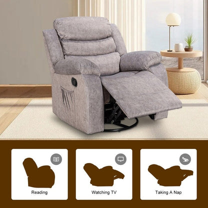 Fauteuil inclinable standard avec fonction bascule et pivot pour salon