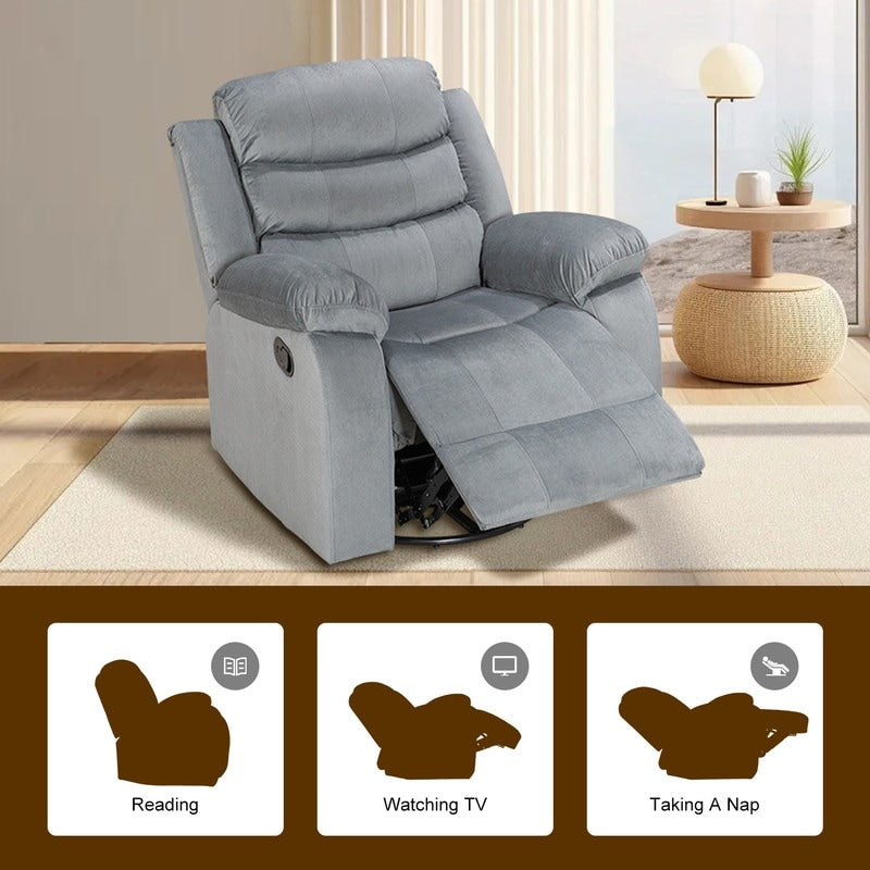 Fauteuil inclinable standard avec fonction bascule et pivot pour salon