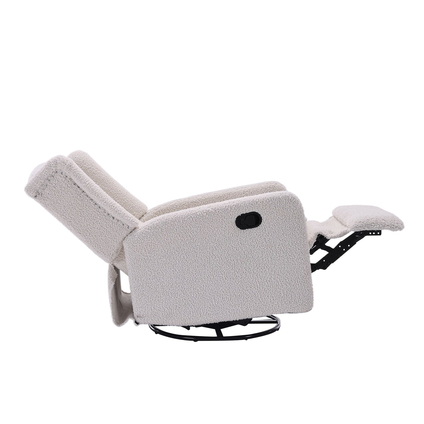 Fauteuil inclinable pivotant sans accoudoirs en tissu de taille standard avec rotation à 360°, fonction d'inclinaison et base coulissante